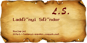 Ladányi Sándor névjegykártya