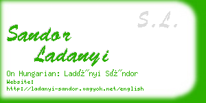 sandor ladanyi business card